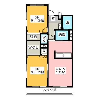 メルベーユ大浜【3階】の間取り