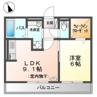 エアフォルク新山口【1階】の間取り