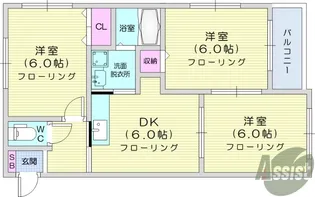 第5メゾンアカマ【2階】の間取り