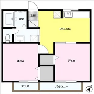 リスドーレ山手六番館【1階】の間取り