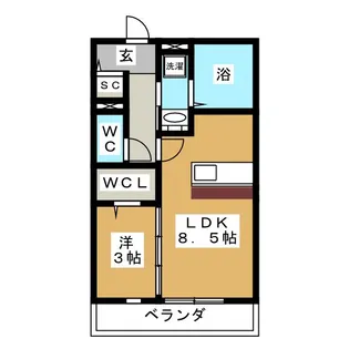 ラシーネ・上杉【1階】の間取り