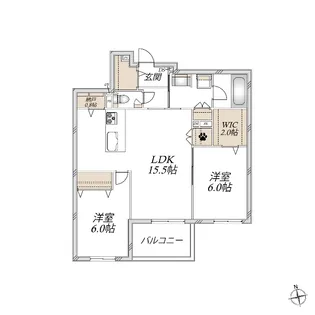 Jumeaux 北館【3階】の間取り