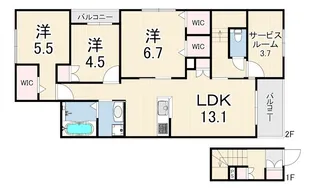 (仮称)伊丹市平松6丁目へーベルメゾン【2階】の間取り
