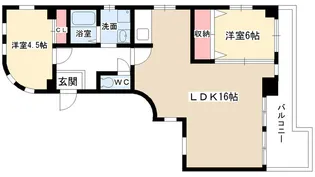 牧の原ハイツ【4階】の間取り
