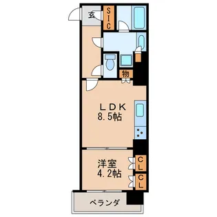 オープンレジデンシアTHE MID FORT【2階】の間取り