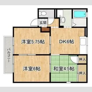 エステート塩屋山手【1階】の間取り