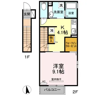 メゾン ド シュクル B棟【1階】の間取り
