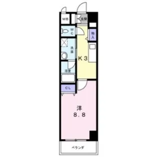ニューシティアパートメンツ円上町【5階】の間取り