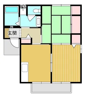ウッドビレッジ南台B棟【2階】の間取り