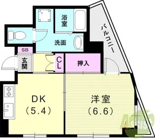 すずかけ2号館【4階】の間取り