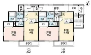 ピークショワー戸田【1階】の間取り