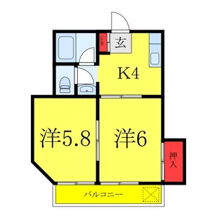 青木公園TKマンション【1階】の間取り
