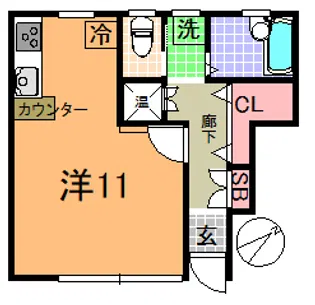 レジデンス上町【1階】の間取り