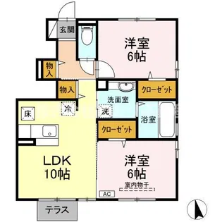 エクセル北白土【1階】の間取り