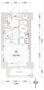 セオリー難波南【9階】の間取り