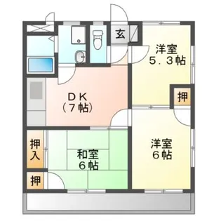 ハイツサンシャイン【3階】の間取り
