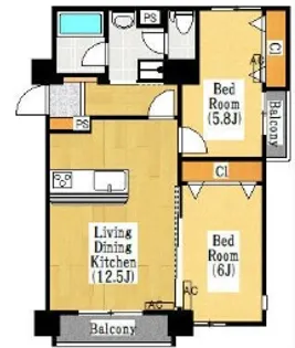 ヴィラ山水【3階】の間取り
