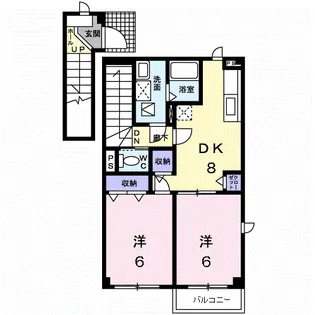 サンバティーク湊B【2階】の間取り
