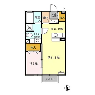 グランソシエ B【1階】の間取り