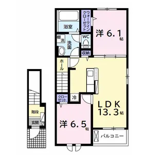 千葉県長生郡一宮町東野【アパート】の間取り