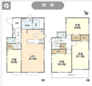 埼玉県越谷市大沢【一戸建】の間取り