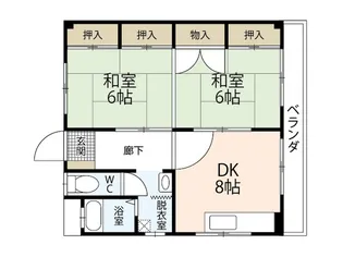 2DKの間取り画像