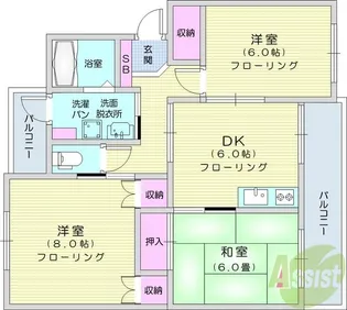 コーワ長町【2階】の間取り