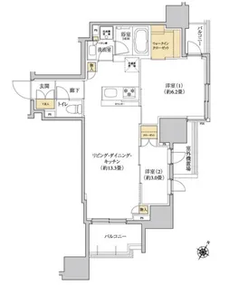 東京都世田谷区上馬2【マンション】の間取り