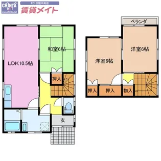三重県松阪市大黒田町【一戸建】の間取り