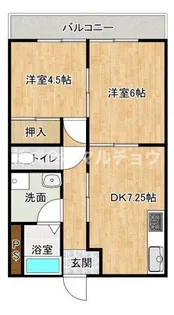 大和マンション【4階】の間取り