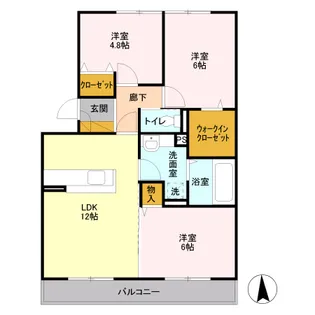 群馬県太田市龍舞町【アパート】の間取り