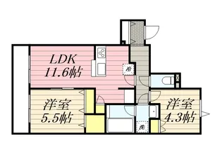 2LDKの間取り画像