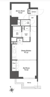 ブランシエスタ浅草雷門【8階】の間取り