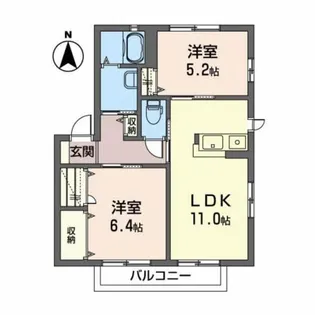 メローハイツ B【2階】の間取り