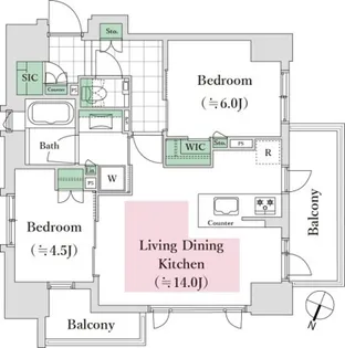 シティハウス南品川【2階】の間取り