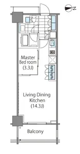 コンフォリア新宿イーストサイドタワー【4階】の間取り