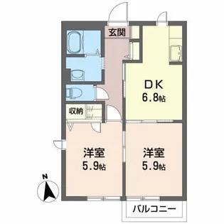 モントレー若宮 A【2階】の間取り