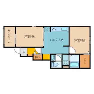 宮崎県都城市平江町【アパート】の間取り