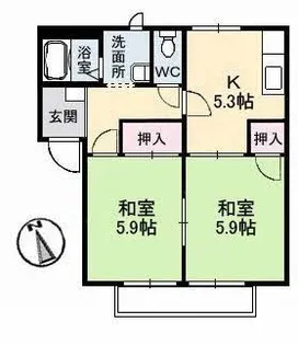 フレグランス倉敷【2階】の間取り