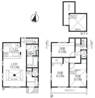 東京都日野市程久保2【一戸建】の間取り