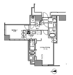 White Tower Hamamatsuchoホワイトタワー浜松町【20階】の間取り