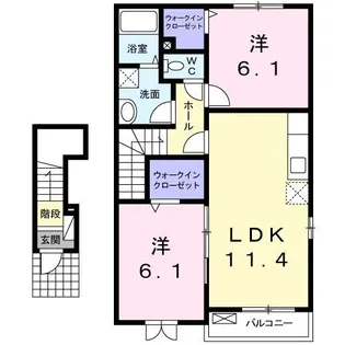 プリムローズ常友【2階】の間取り