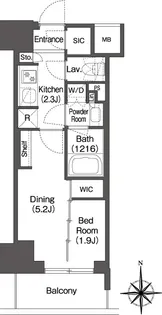 コンフォリア東新宿【4階】の間取り
