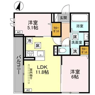 埼玉県さいたま市浦和区針ヶ谷1【アパート】の間取り