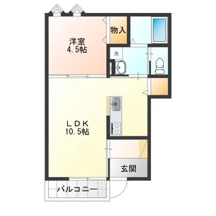 徳島県阿南市富岡町南向【アパート】の間取り