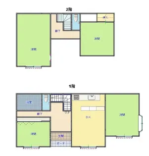 福島県いわき市大久町大久字北田【一戸建】の間取り