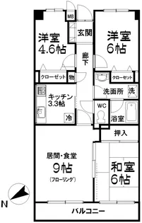 サンライフ東川口【7階】の間取り