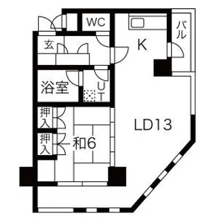 錦ハーモニービル【6階】の間取り