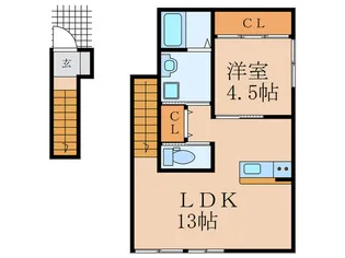 (仮)行橋アパート B棟【2階】の間取り