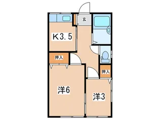 サトウアパート【2階】の間取り